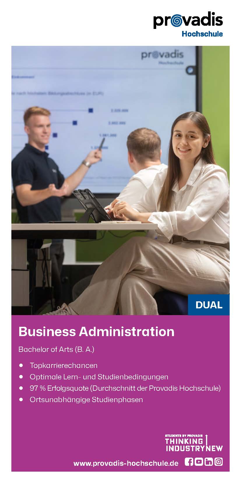 Factsheet Bachelor Business Administration dual Factsheet Bachelor Business Administration dual